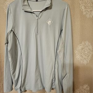 Arista Light Gray/Blue Quarter-Zip Pullover